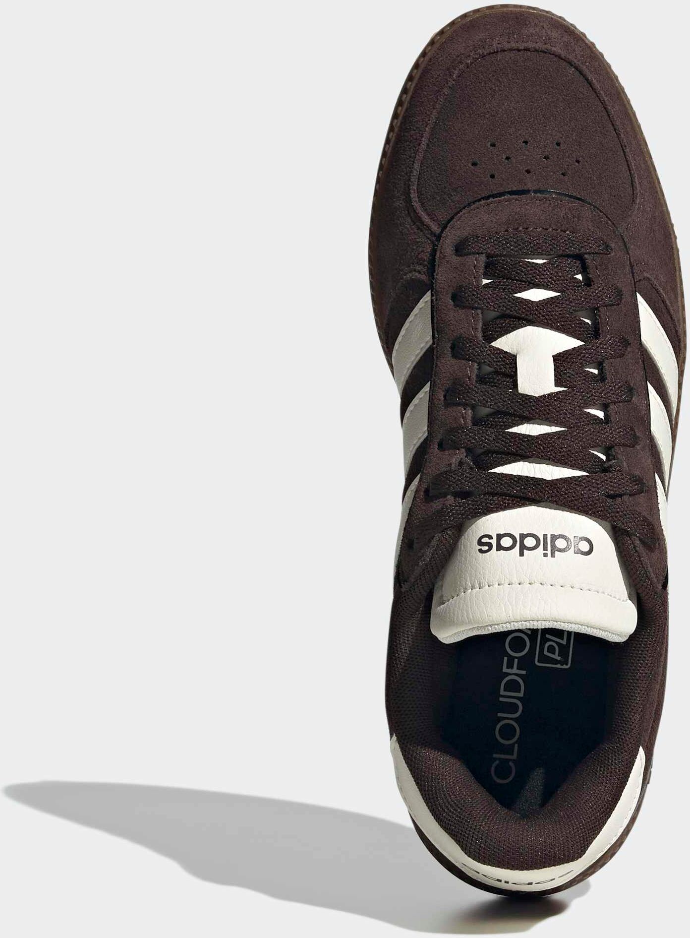 Sneaker ADIDAS SPORTSWEAR "BREAKNET SLEEK", Damen, Gr. 40, aurora coffee, sanftes weiß, gum5, Leder, Synthetik, Schuhe Sneaker, inspiriert vom Design des adidas handball spezial aurora coffee, sanftes weiß, gum5 40