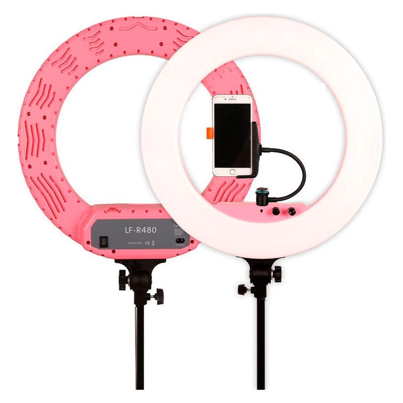Caruba Vlogger 18 Zoll Rund LED Set PRO mit Tasche Pink (Ringlicht) (22453915)