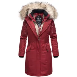 NAVAHOO Damen Warmer Wintermantel  Winterparka mit Kunstfell-Kapuze Daylight