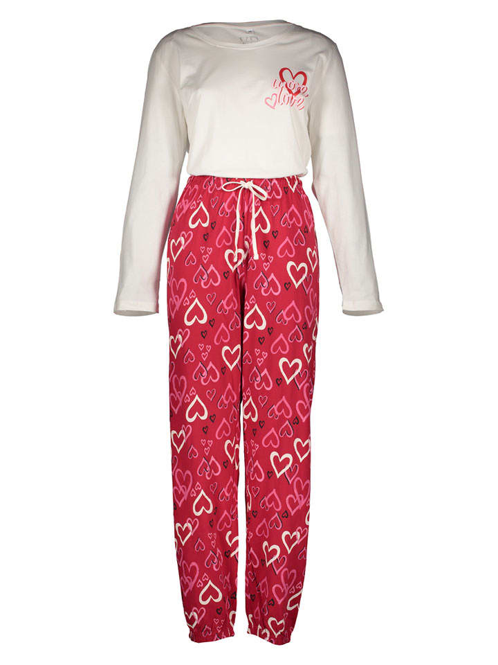 VIVANCE DREAMS Pyjama in Weiß/ Rot - 48/50