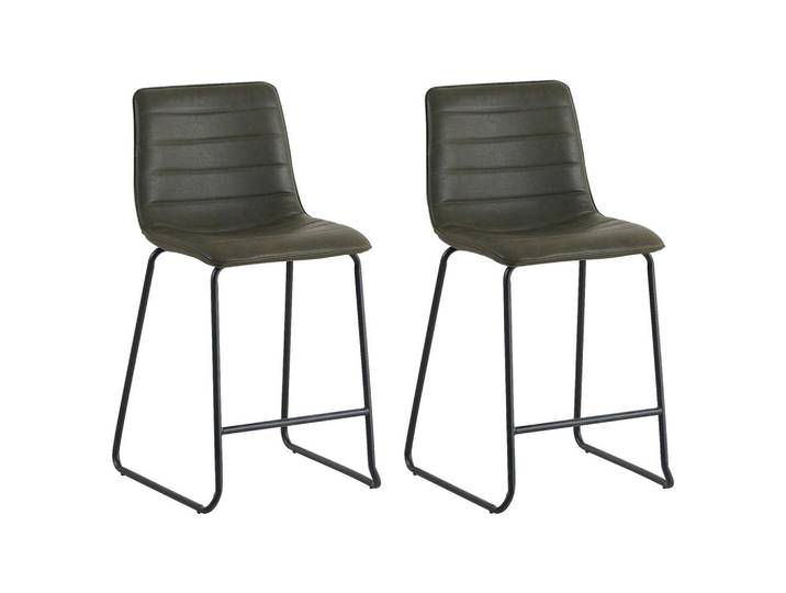 Barhocker-Set, Dunkelgrün, 49x98x54.5 cm, Metall & Kunststoff, U-Form, Vintage, MID.YOU