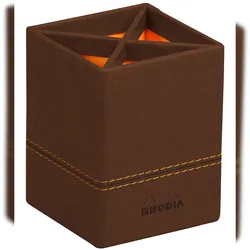 Rhodiarama Stifteköcher aus Kunstleder, 8x8x11cm - Bronze 194524C