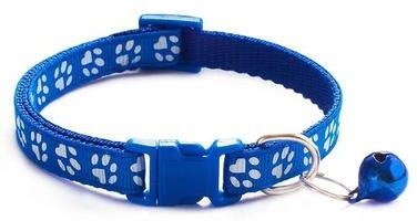 Uplift Essentials Vibrant Patterned Safety Bell Pet Collar blue
