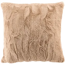 Douceur D'intérieur, Dekokissen, 2er-Set Kuschelkissen 45 x 45 cm, sandfarbe (45 x 45 cm)