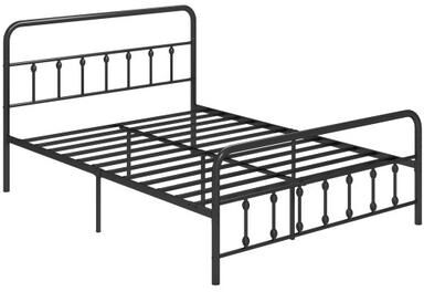 Costway Bed Frame with Headboard and Under Bed Storage Black-Queen Size