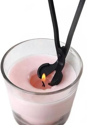 Inspired Living Elegant Black Stainless Steel Candle Wick Trimmer & Cutter Long Handle Candle Accessory Elegant Black Stainless Steel Candle Wick Trimmer & Cutter Long Handle Candle Accessory