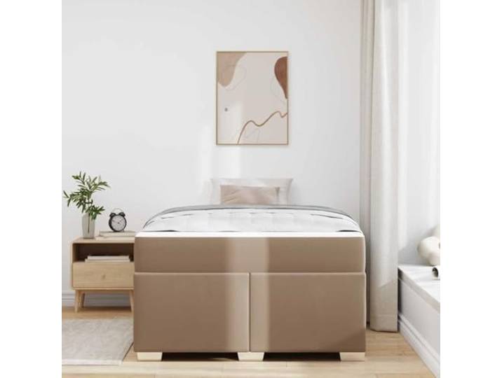 KTHLBRH Cappuccino Bettgestell 120 x 200 cm Stoff Modernes Design, klare Linien, robuster Rahmen, perfekt für jeden Raum