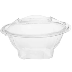 MONOUSO - Transparente Salatschale mit Klappdeckel Rund APET 750ml Ø172mm (25 Stück)
