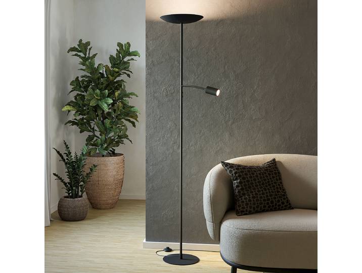 Lampadaire LED 32 x 32 x 170cm Argenté/Noir Acier laqué LED Module LED