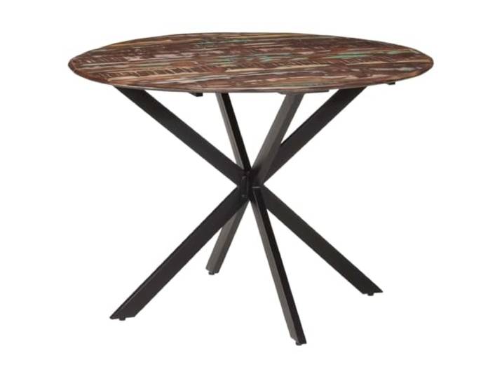 Esstisch Ø110x78 cm Altholz Massiv und Stahl Recyceltes Massivholz, Teak Mango Kiefer Buche, Stahlrahmen pulverbeschichtet, Küche Esszimmer