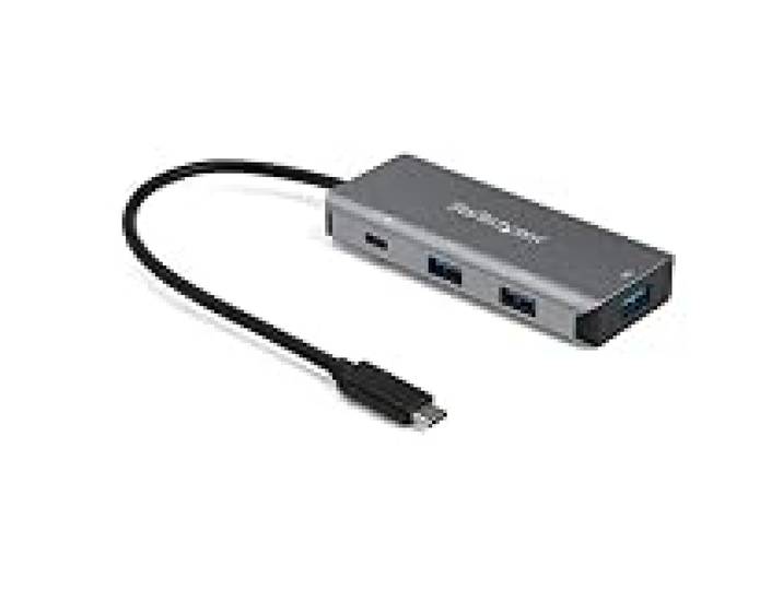 StarTech Hub USB-C 4 Ports 10Gbps, PD 100W, 3x A, 1x C (HB31C3A1CPD3) Station d'accueil, dock, Concentrateur, Portable, Câble hote integre 25cm
