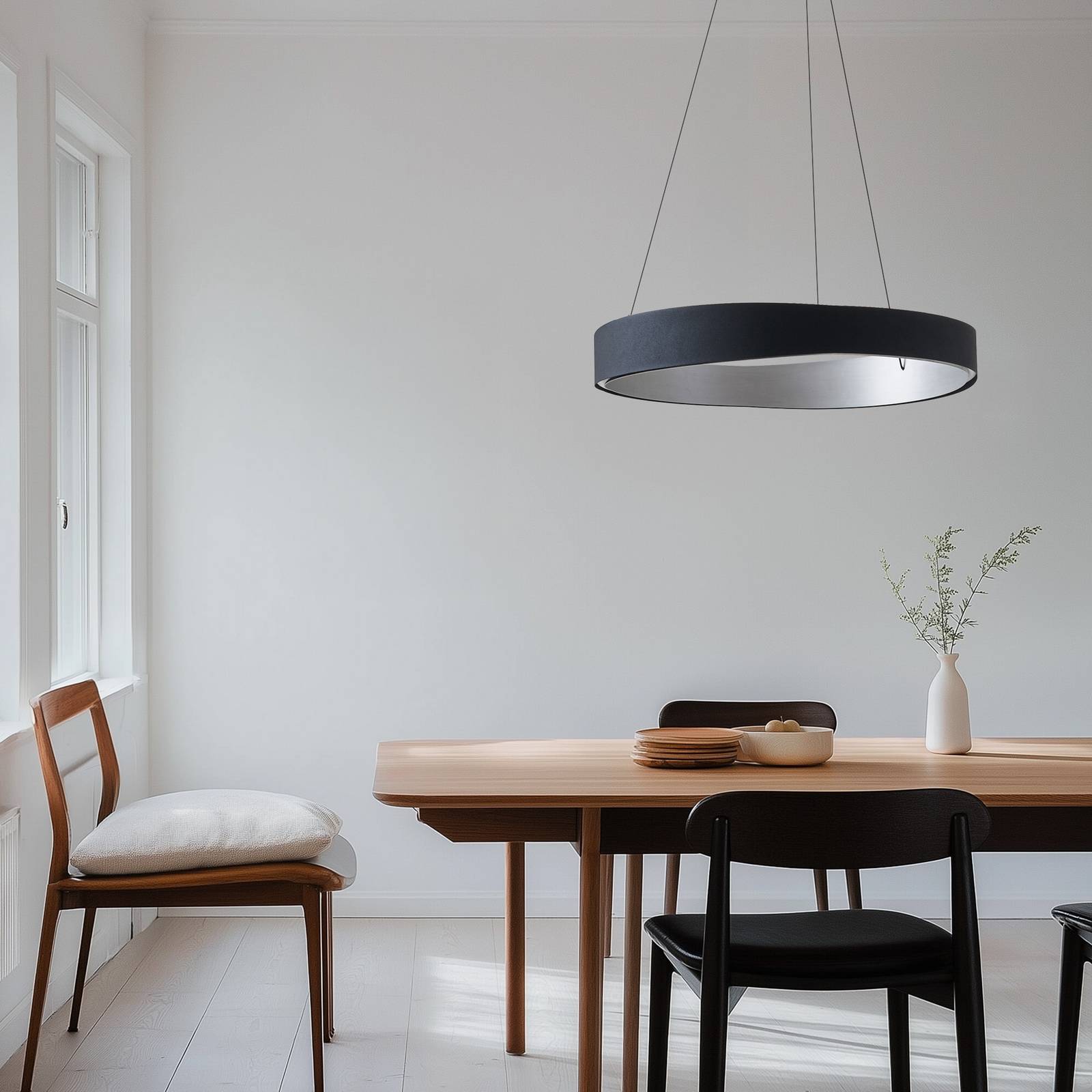 Hängelampe Daelor Lucande, dimmbar, schwarz, für Wohn- / Esszimmer, Metall, Design, Pendelleuchte