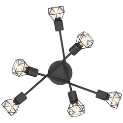 Globo, Deckenleuchte, Deckenleuchte Xara I schwarz 6xE14 (E14)