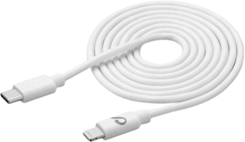 Cable USB C a Lightning - CellularLine Power Cable, Para Apple iPhone, 30 W, C, Lightning, 200 cm, Blanco