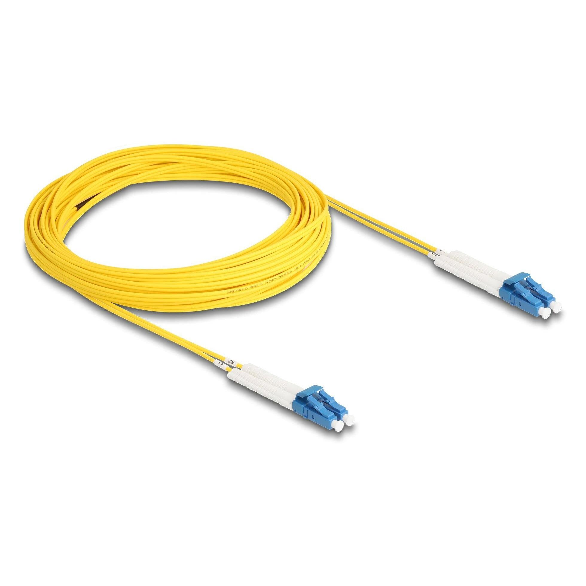 Delock LWL Kabel LC-D > LC-D Singlemode OS2 winkelbar 10,0m (10 m) (88077)