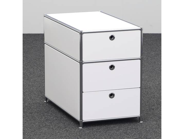 Standcontainer System4, Weiss, mit Schublade, ohne Schliesszylinder, Neu – Ideal für leichte Aufbewahrung