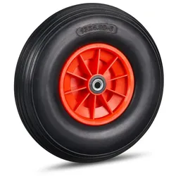 Relaxdays 4 x Schubkarrenrad 4.00-6 schwarz-rot Rot,Schwarz