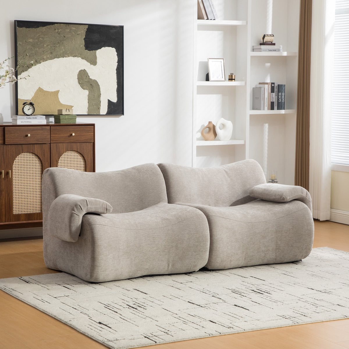 Zubaliya Modulaire 2 Zits Chenille Lounge Sofa - Grijs