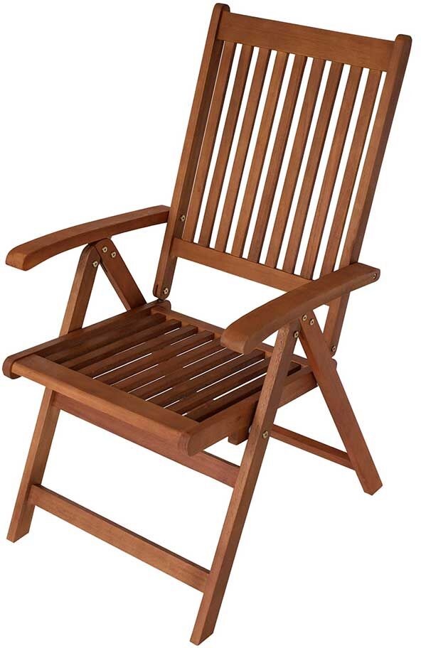 Pharao24.de Garten Klappsessel aus Eukalyptusholz massiv Armlehnen (2er Set)