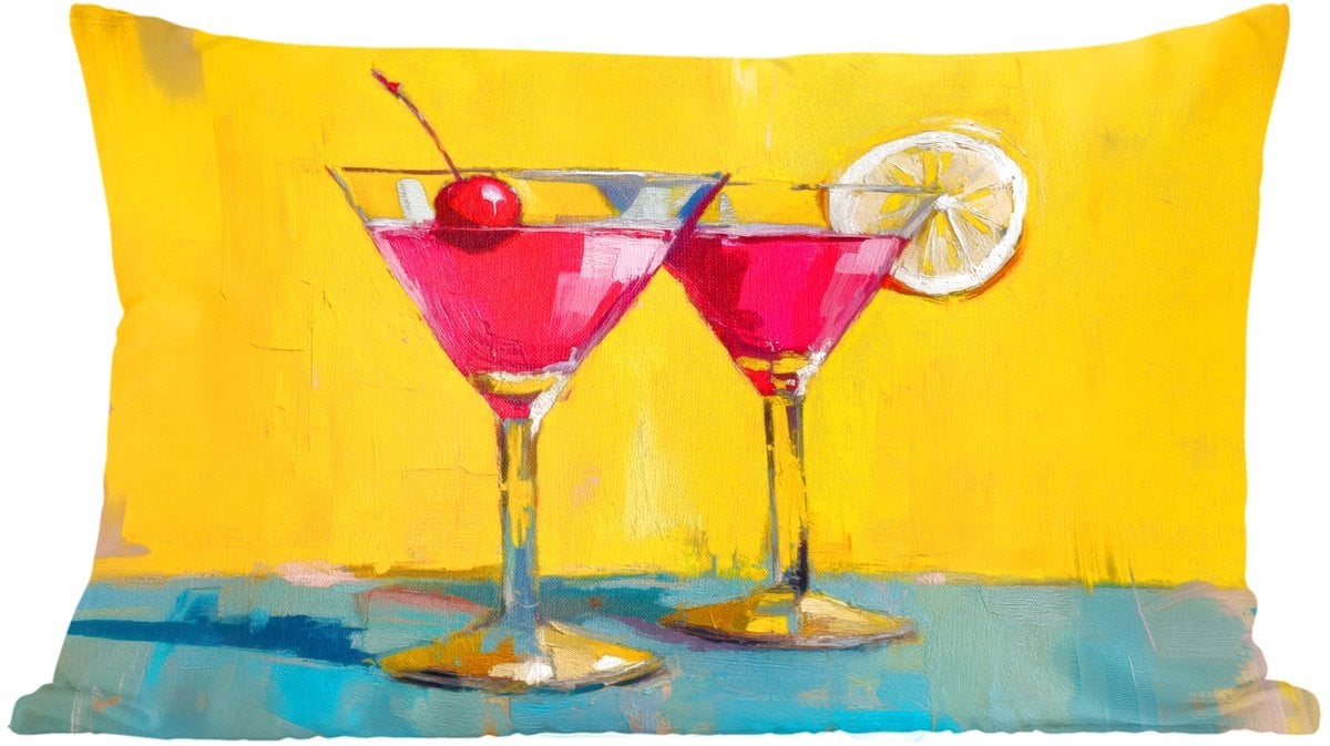 PillowMonkey Sierkussens Cocktail Citroen en Kers - 60 x 40 cm