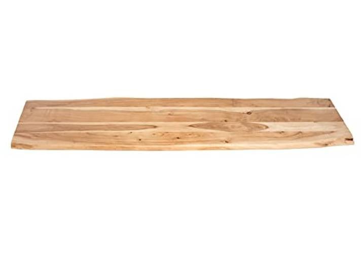 SAM Holzplatte Louisa 180x40 cm Akazie Natur lackiert Baumkante Tischplatte Baumkanten-Platte, Akazienholz naturfarben massiv, für Heimwerker, Arbeitsplatten, Tische & Fensterbretter