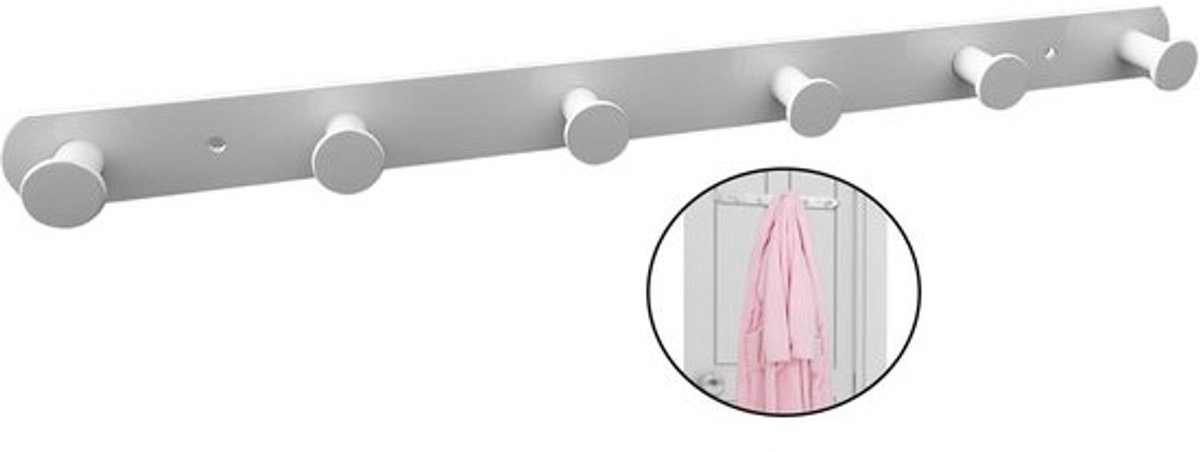 Wit Wandkapstok met Zware Haak voor Badkamerhanddoeken en Kleding