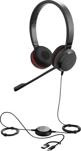 Jabra Evolve 30 II On Ear Headset kabelgebunden Stereo Schwarz Noise Cancelling, Mikrofon-Rauschunterdrückung Headset
