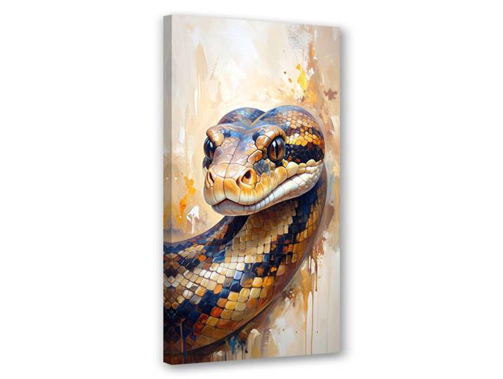 Feeby Leinwandbild Schlangenkopf Tiere Natur 40x80cm, Beige, Rechteckig, 40x80 cm, Bilder & Rahmen, Bilder, Leinwandbilder