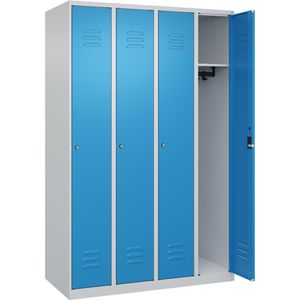 CP-Möbel Spind Classic PLUS, lichtblau, 4 Abteile, mit Zylinderschloss, 120 x 185 cm