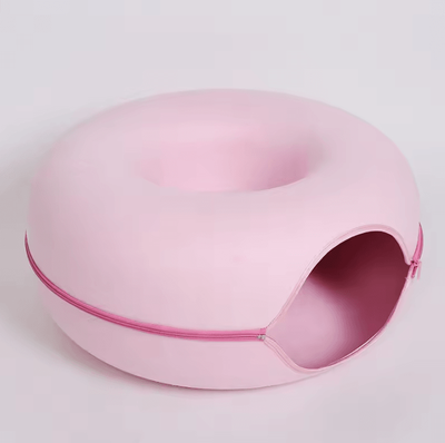 Inspire Curations CozyLoop Felt Cat Tunnel Bed & Interactive Hideaway House pink 50x20cm