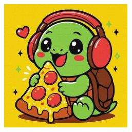 Ideyka Malen nach Zahlen - Schildkröte und Pizza 25x25cm (66128915)