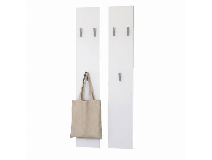 Vladon Garderobenpaneel Wandpaneel Weiß matt, 24x140x2 cm, Garderobe, Garderobenpaneele
