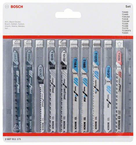 Bosch Accessories 2607011171 Stichsägeblatt-Set All in One, 10-teilig 10St.