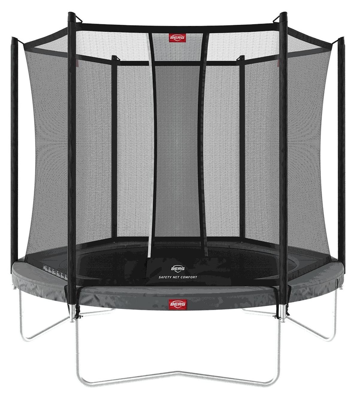 BERG Trampolin Favorit Regular 200 + Sicherheitsnetz Comfort Stahlrahmen Grau