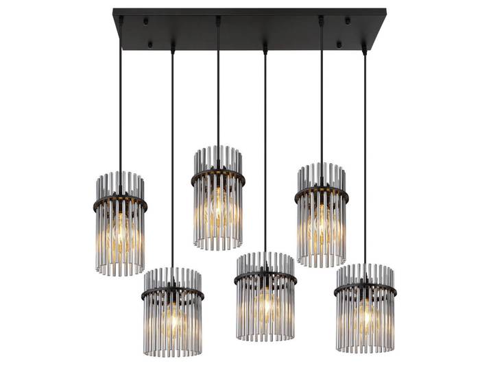 Globo Hängeleuchte, Grau, Schwarz, Metall, Kunststoff, Glas, 35.5x125x92.5 cm, CE, Lampen & Leuchten, Innenbeleuchtung, Hängelampen, Pendelleuchte