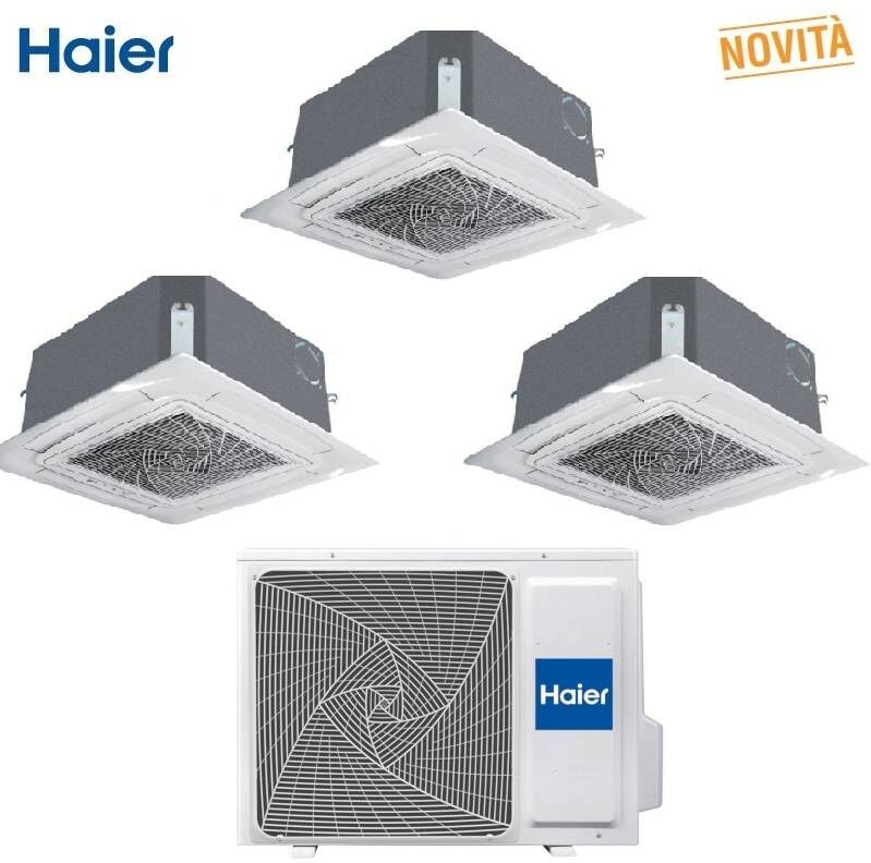 Haier Condizionatore Climatizzatore Trial Split Cassetta 620 R-32 9000+9000+9000 BTU Con 3U55S2SR5FA WI-FI Optional