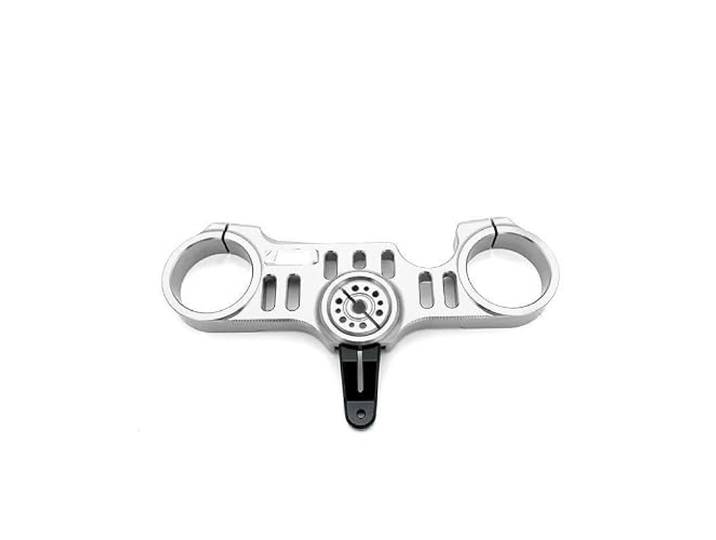 Obere Gabelbrücke， Für QJMOTOR SRK 921RR Teile Motorrad CNC Gabel Senkung Triple Tree Front End Obere Klemme Gabelführung Gabelbrücke，(1Set-Silver)
