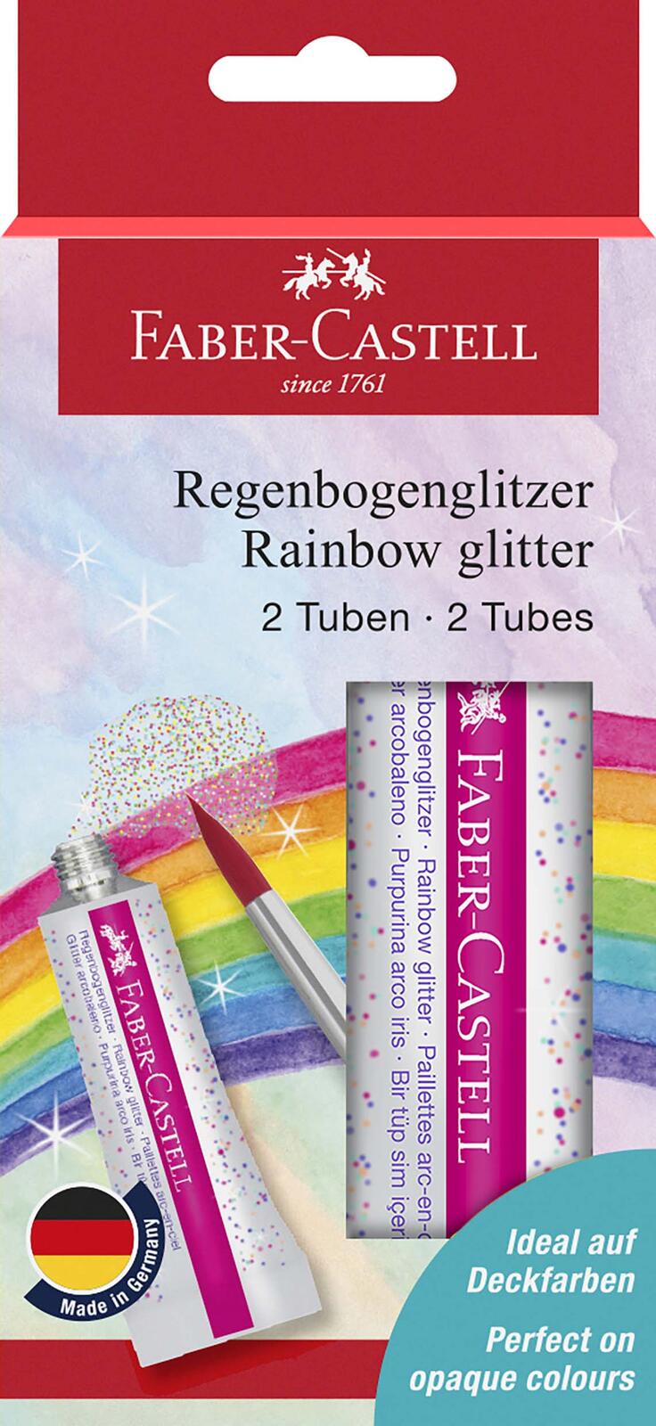 FABER-CASTELL Glitzer Regenbogen Bastelkleber 2 x 12,0 g 125089
