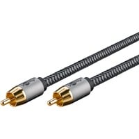 Plus Mono-Cinchkabel schwarz/silber, 5 Meter