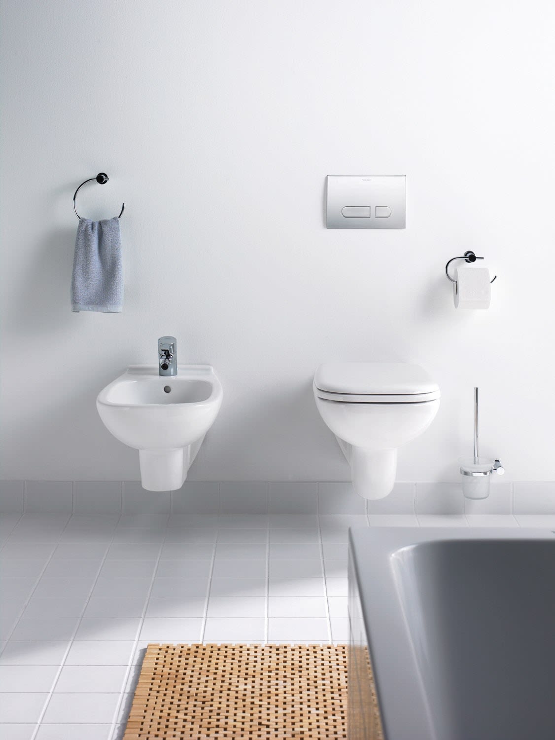 Duravit D-Code Bürstengarnitur wandhängend, Accessoires, 0099271000, chrom