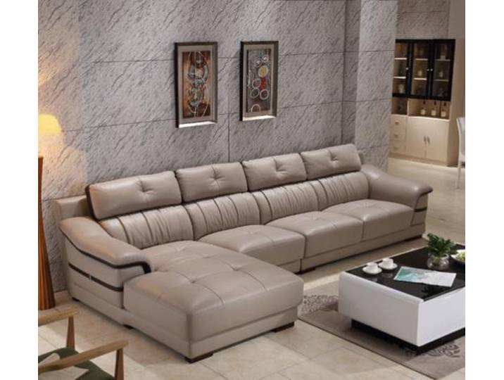 JVmoebel Ecksofa Beige Luxus-Eckcouch aus Kunstleder mit handwerklicher Qualität, 1 Teile, Made in Europa