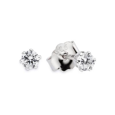 Paar Ohrstecker "Schmuck Geschenk Silberohrstecker", silber (silberfarben, kristallweiß, kristallweiß), ANISTON JEWELRY & WATCHES, Ohrringe, Damen, 3mm, Silber 925 (Sterlingsilber), mit Zirkonia (synth.)
