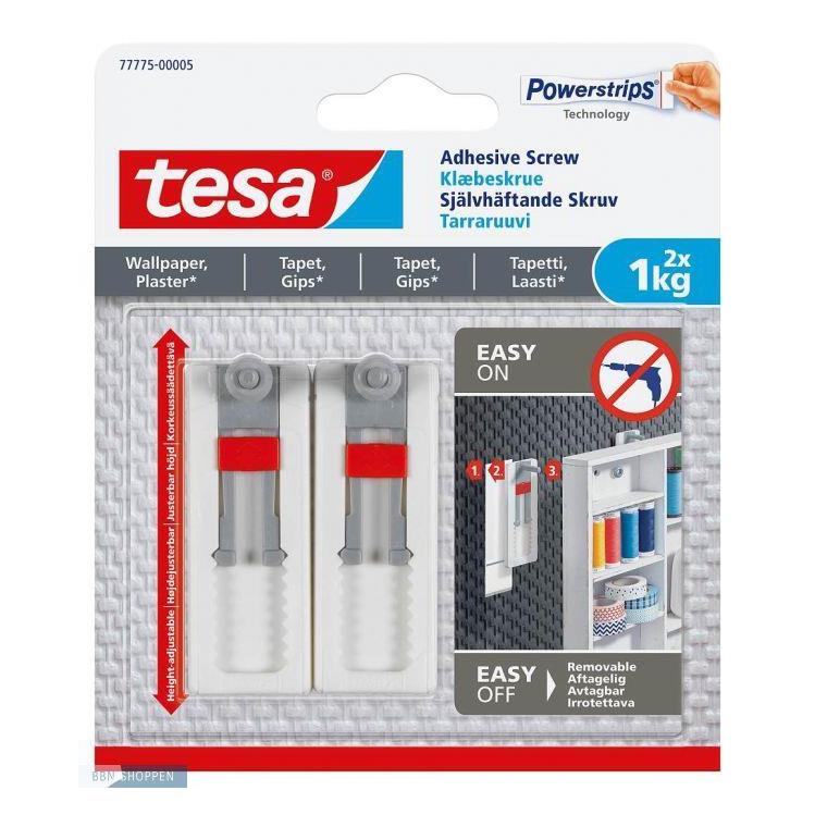 tesa Klebeschraube für Tapeten und Putz verstellbar 1kg 2Stk/Pack - (2 Stk.) (77775-00005-00)