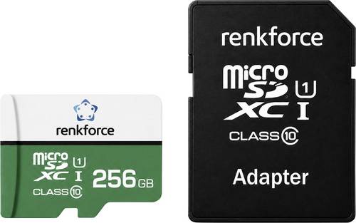 Renkforce RF-mSDC-256GB microSDXC-Karte 256GB Class 10, UHS-Class 1, UHS-I inkl. SD-Adapter