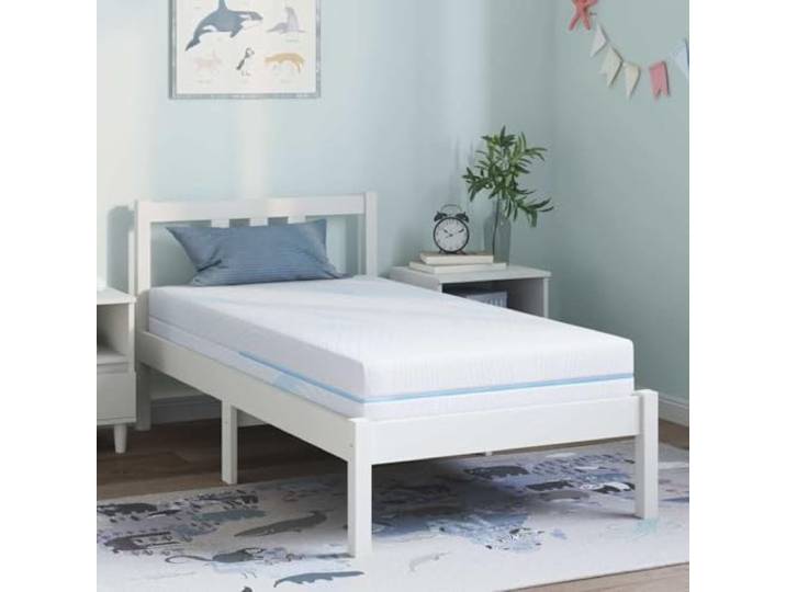 KTHLBRH Matratze Mittelfest 80 x 160 cm Weiß, 7-Zonen Schaumstoff Memory-Schaum, 7-Zonen-Design, mittelfester Härtegrad, modernes Design, einfache Pflege