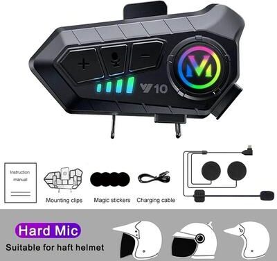 Uplift Picks Bluetooth Motorcycle Helmet Headset Waterproof Wireless Handsfree Riding Earphones hard Mic