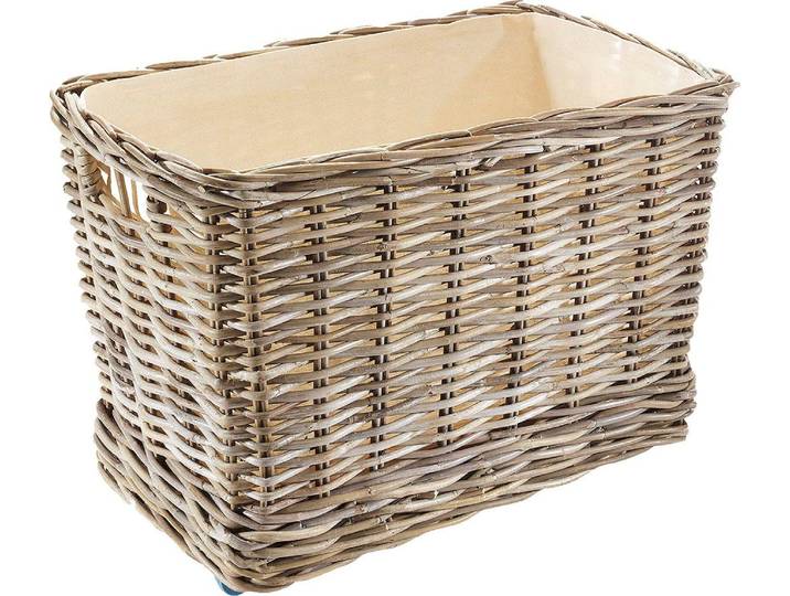 Kaminholzkorb LOCKER, grau, Masse(B/T/H):(72/44/49), Rattan, Aufbewahrungsboxen, Kaminholzkorb, 72/44/49 cm