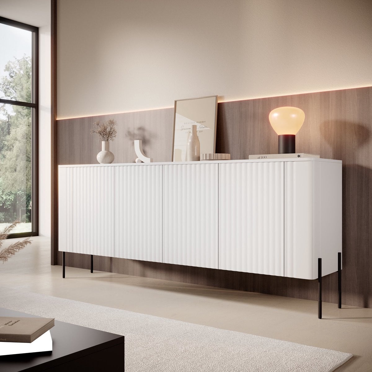 Meubella Vivi Dressoir Wit - Breedte: 190 cm
