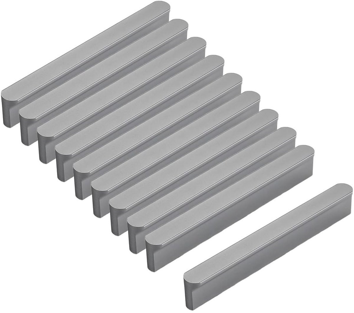 Dailygoods Meubelgrepen 10 stuks - Aluminium - 96 mm