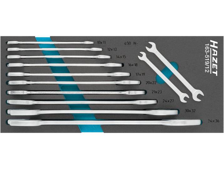 163-519/12 Jeu De Clés Plates Doubles Ouverture De Clé (métrique) 10 - 36 Mm Q219452 - Hazet